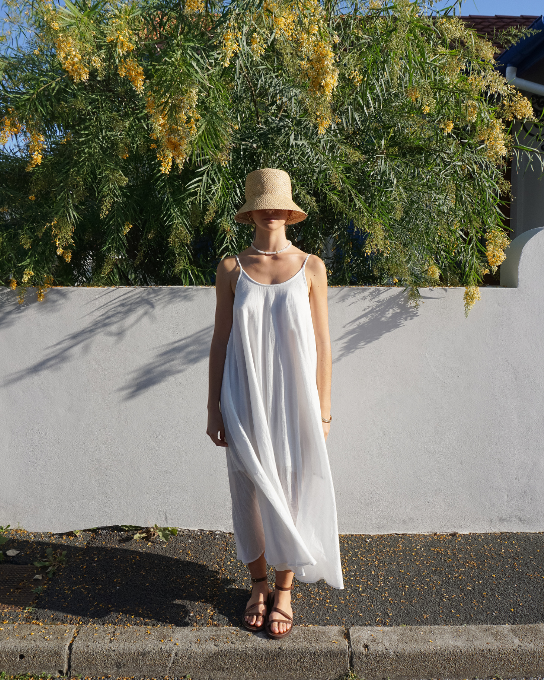 Elegant White Maxi Summer Dress – 100% Cotton - Cheeky Chic