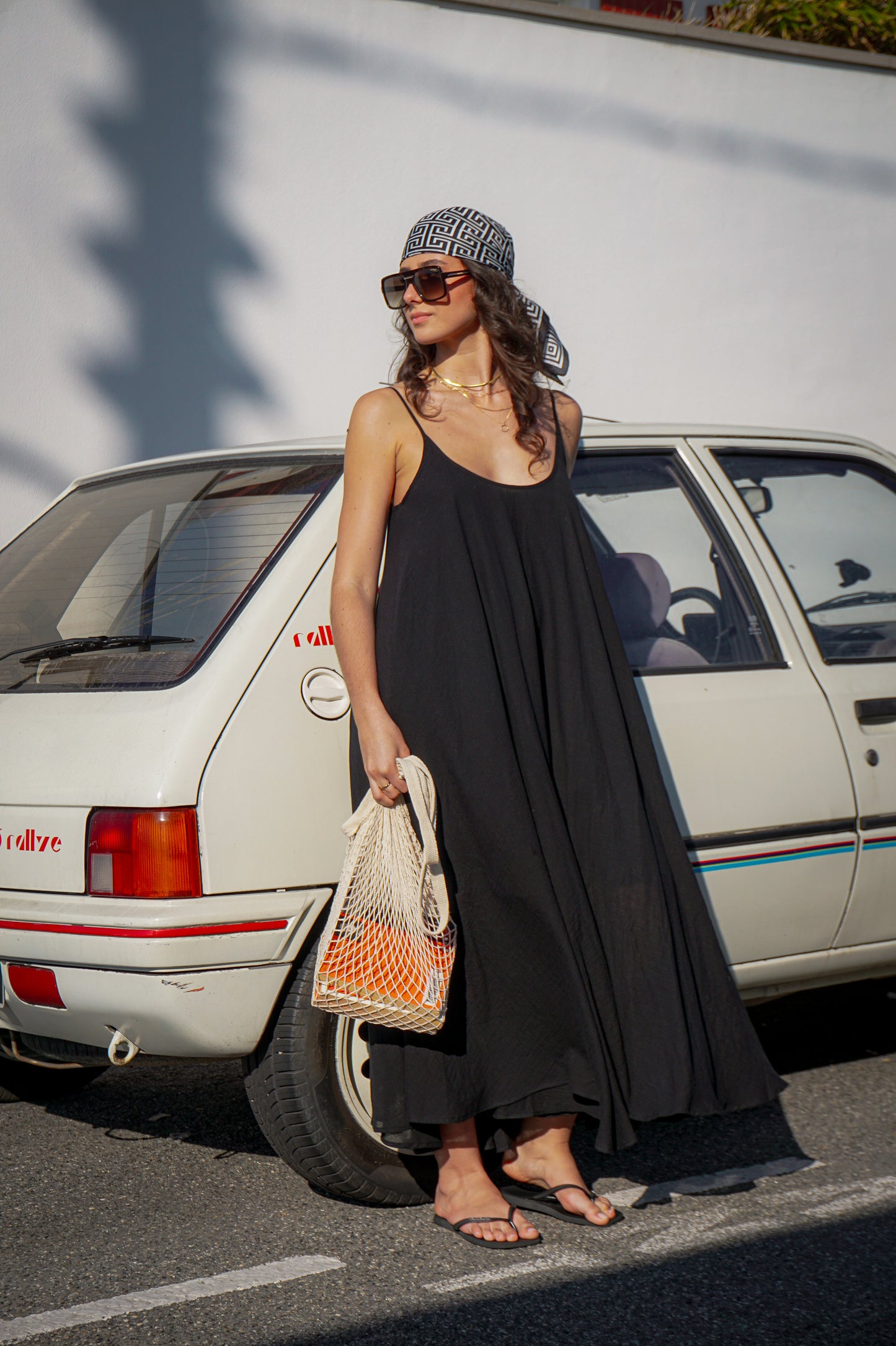 Elegant Black Maxi Summer Dress – 100% Cotton - Cheeky Chic