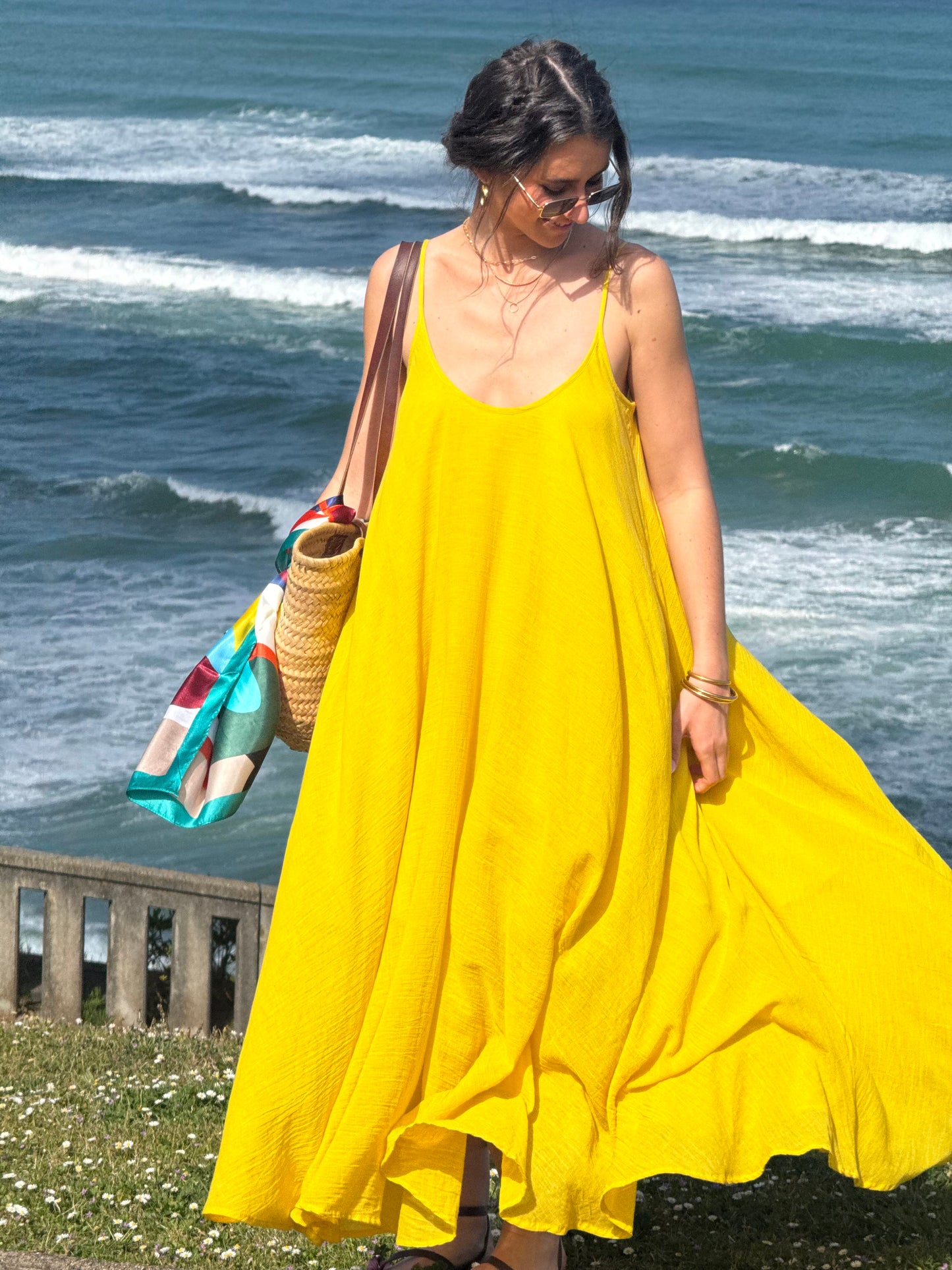 Elegant Amber Maxi Summer Dress – 100% Cotton - Cheeky Chic