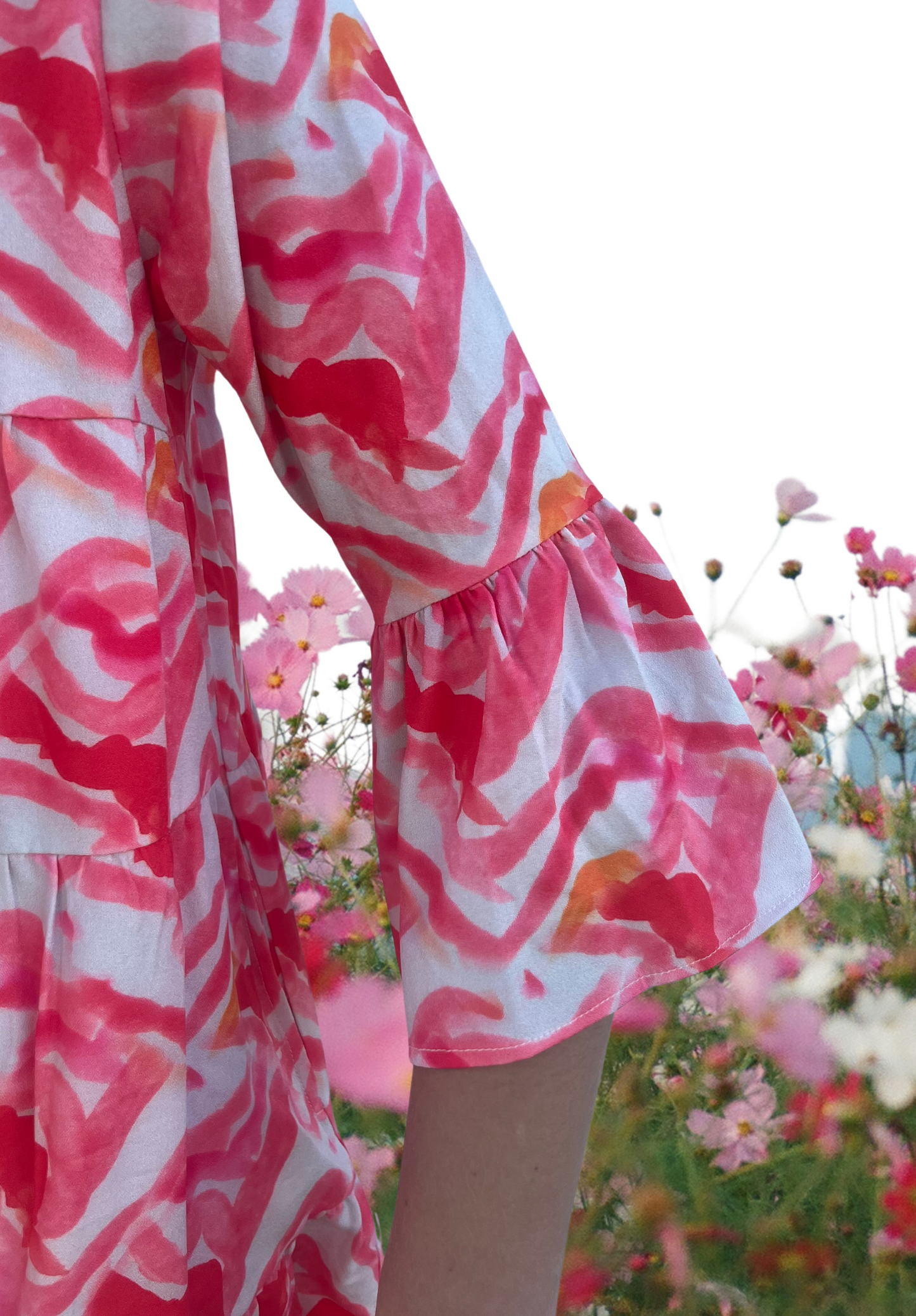 Pink Printed Midi Dress