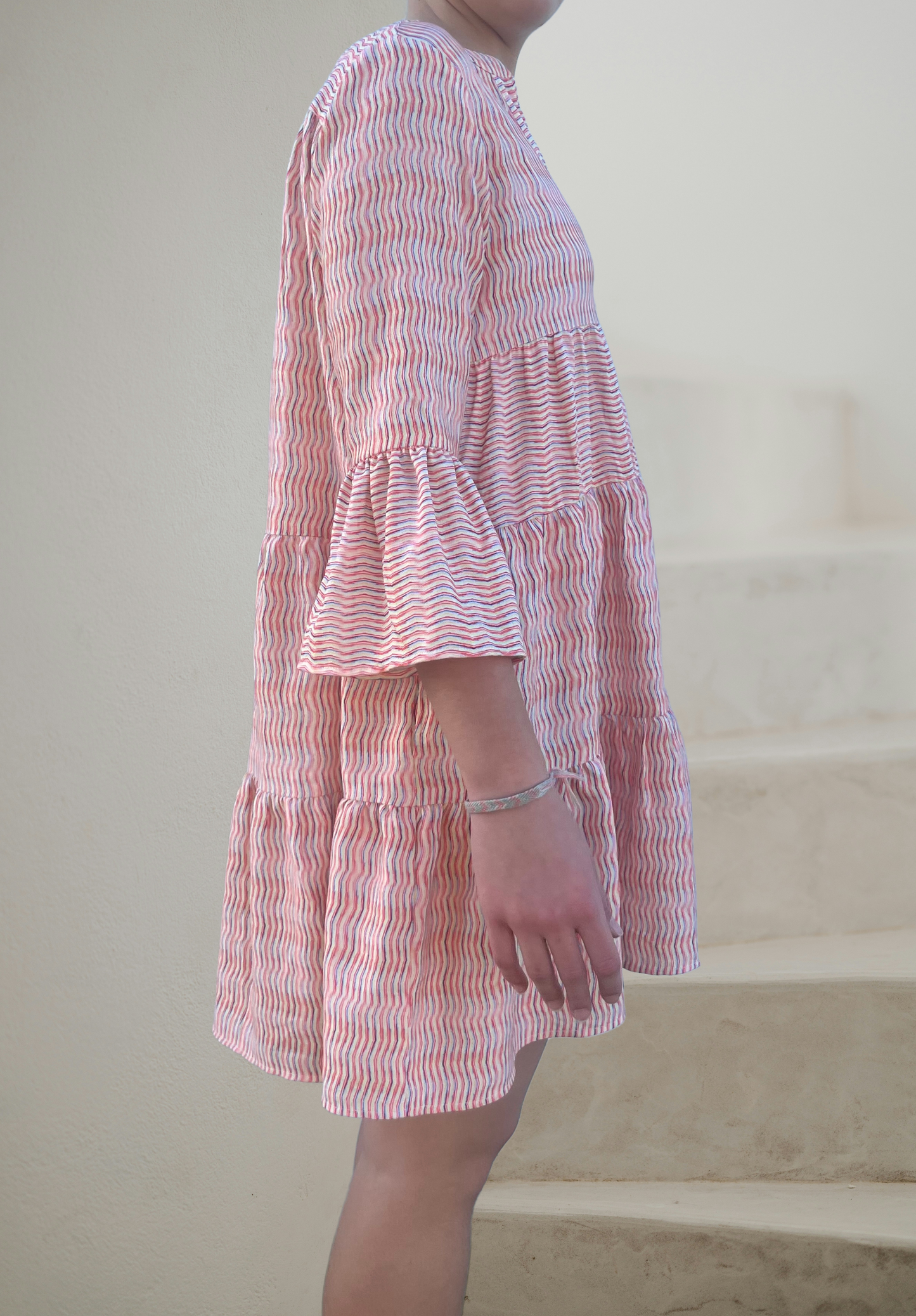 Striped Printed Midi Dress