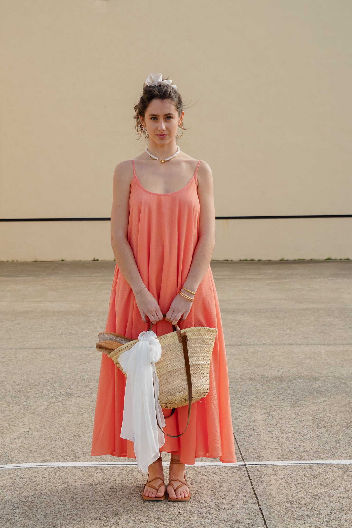 Coral Maxi Summer dress