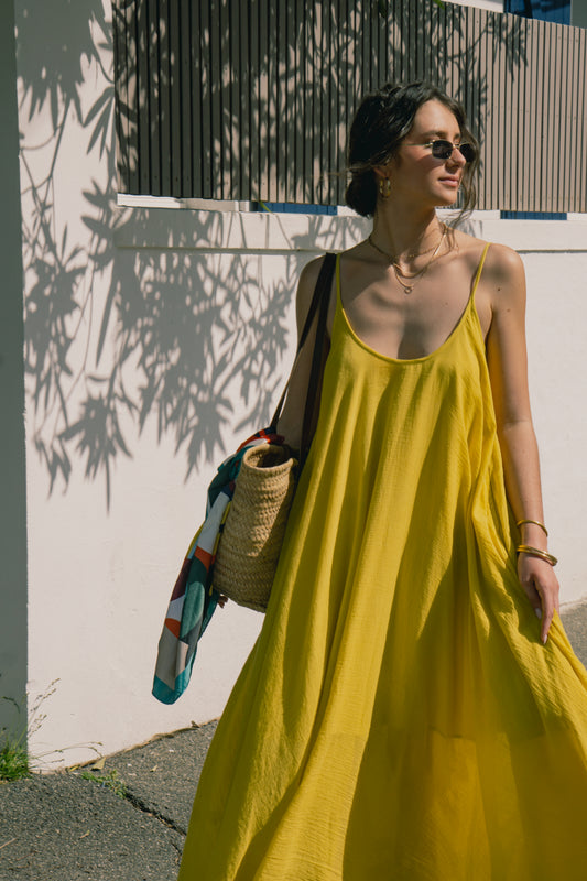 Elegant Amber Maxi Summer Dress – 100% Cotton - Cheeky Chic