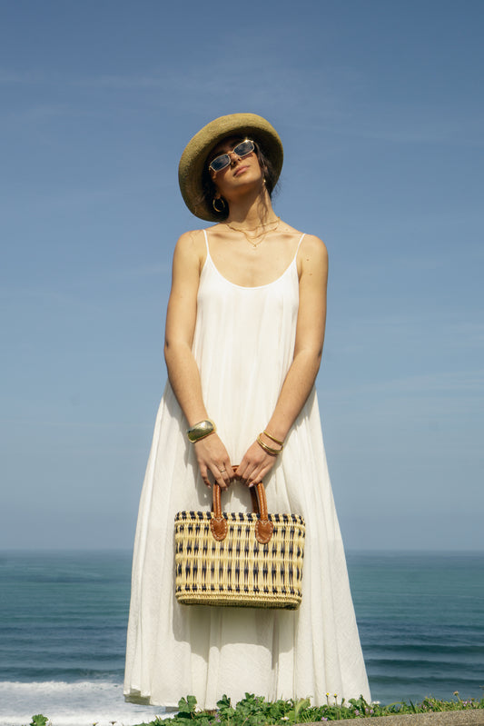 Elegant White Maxi Summer Dress – 100% Cotton - Cheeky Chic
