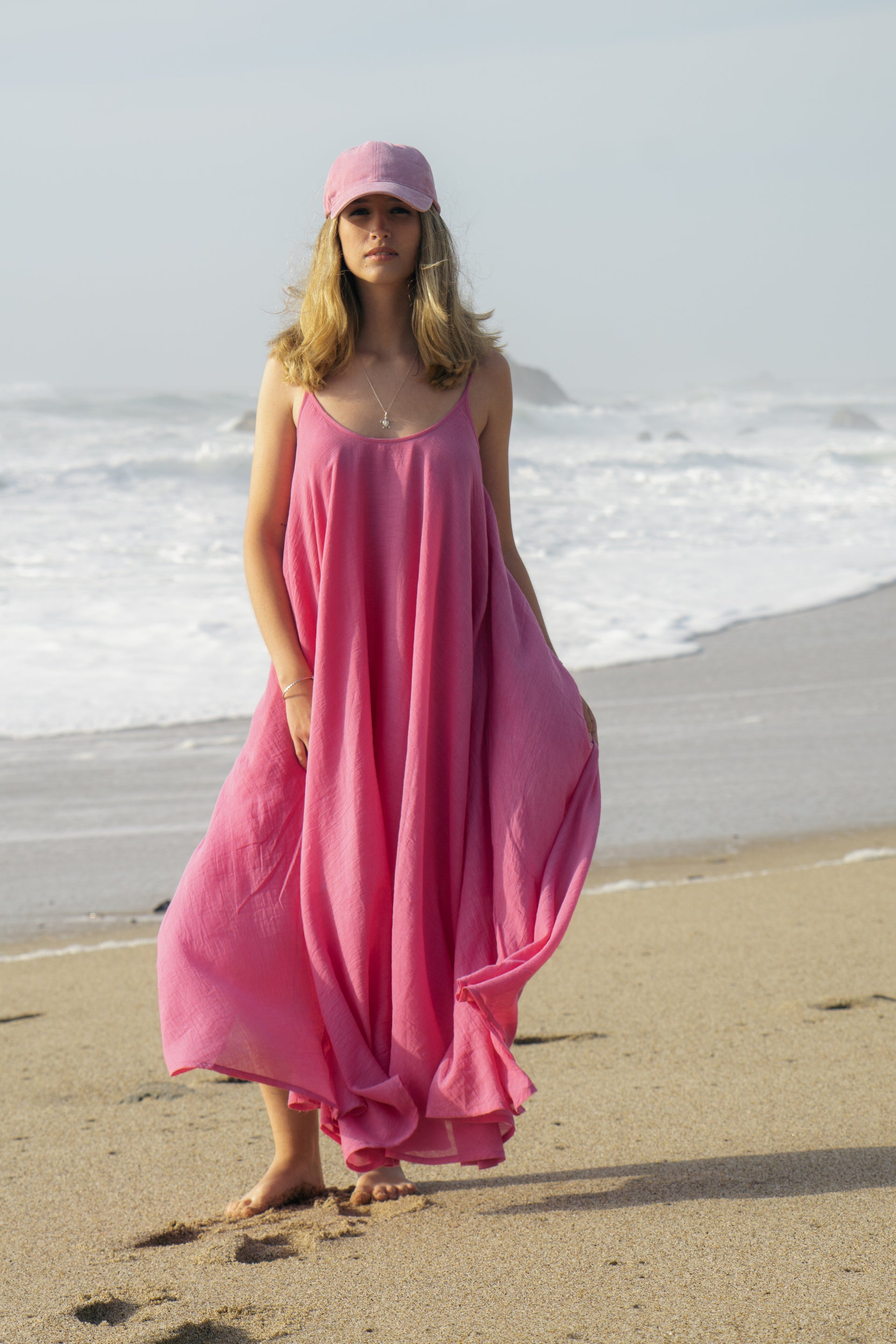 maxi pink dresses Elegant Fuchsia Summer Dress – 100% Cotton Color:Checkered White Vintage-Style Bridesmaid Dresses for FD2072