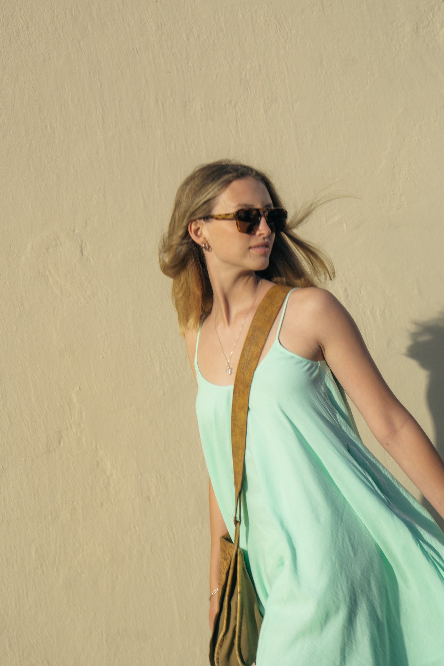 Elegant Mint Maxi Summer Dress – 100% Cotton - Cheeky Chic
