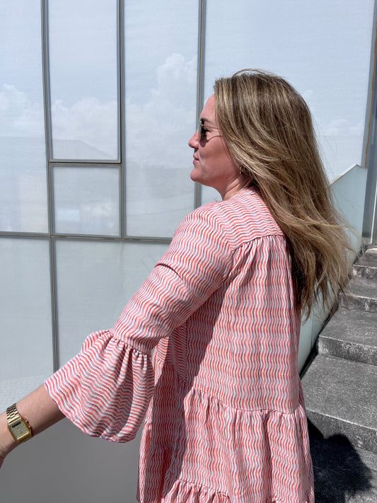 Striped Printed Midi Dress