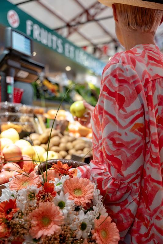 Pink Printed Midi Dress