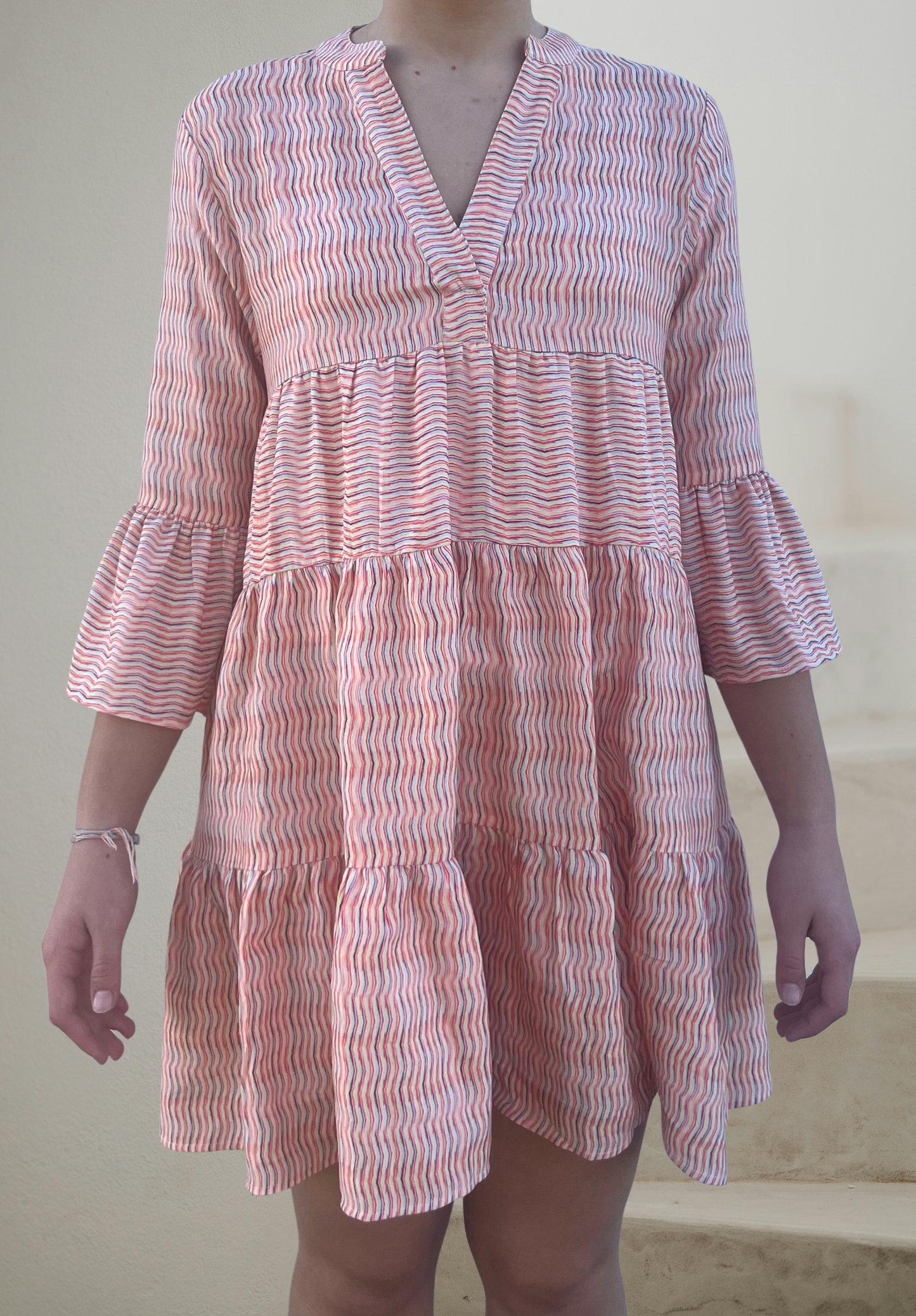 Striped Printed Midi Dress