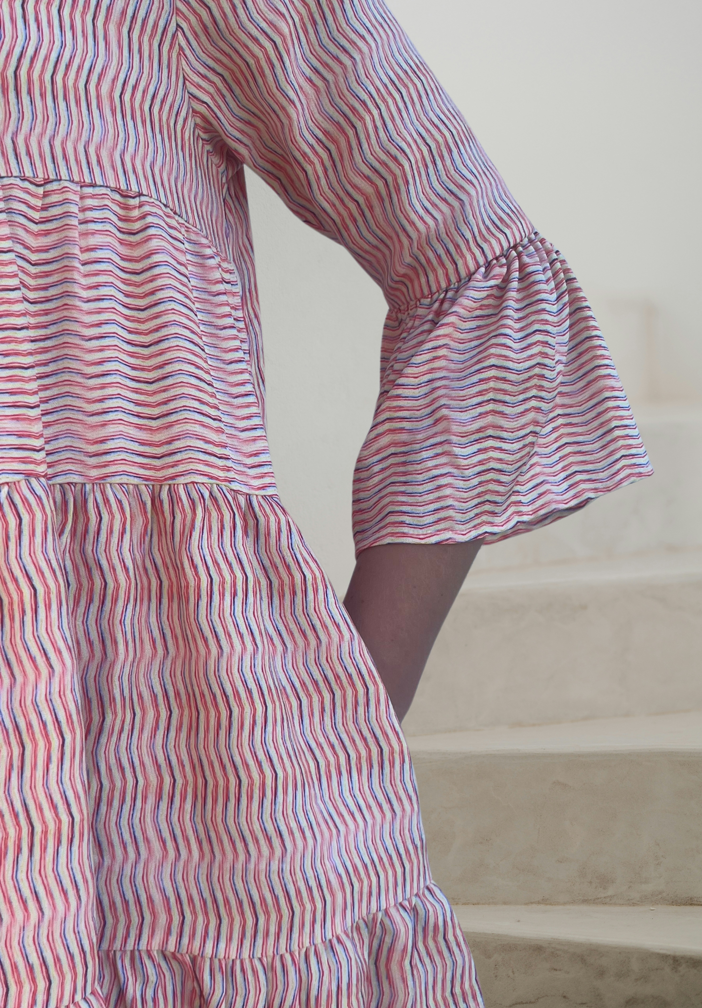 Striped Printed Midi Dress