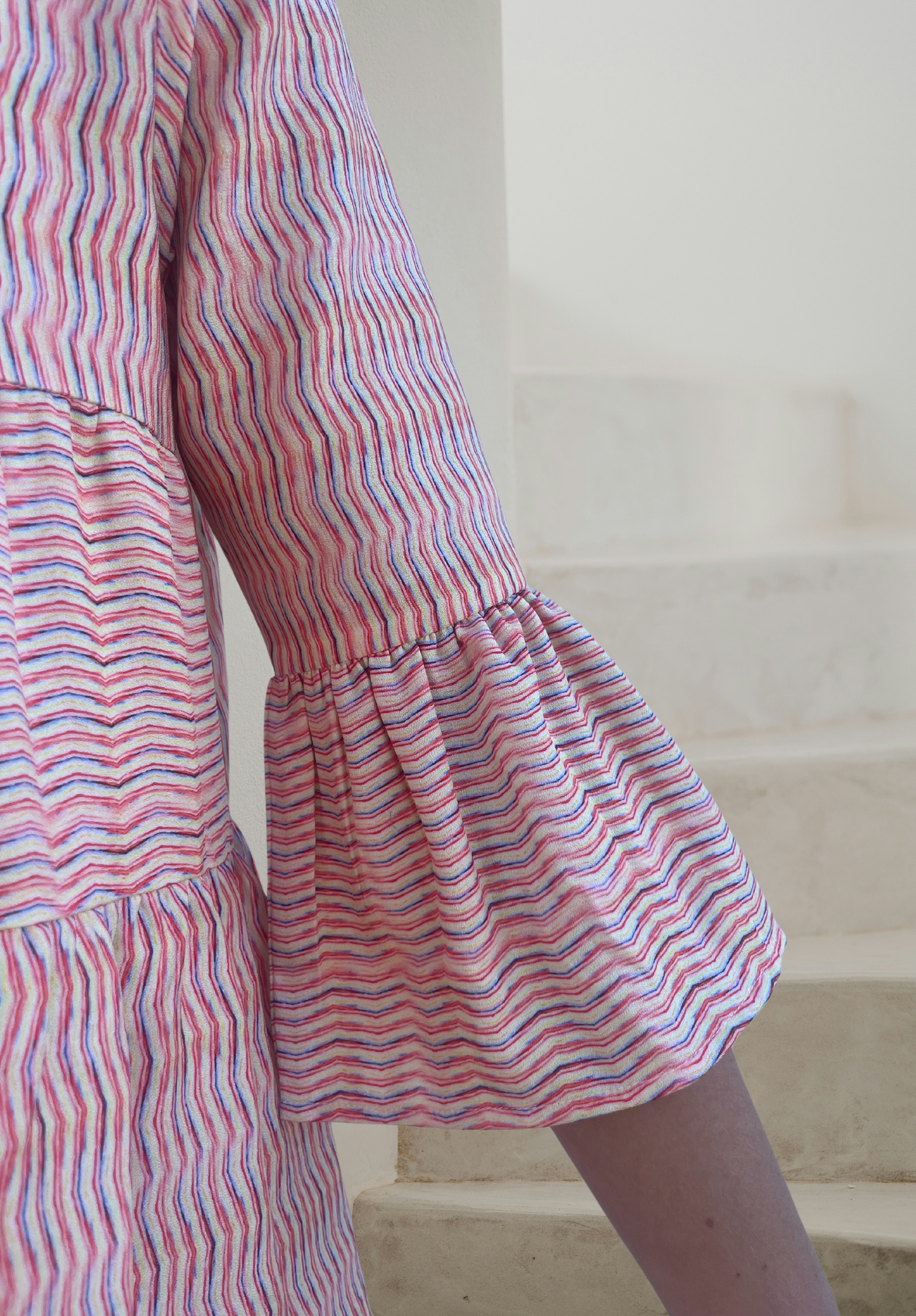 Striped Printed Midi Dress